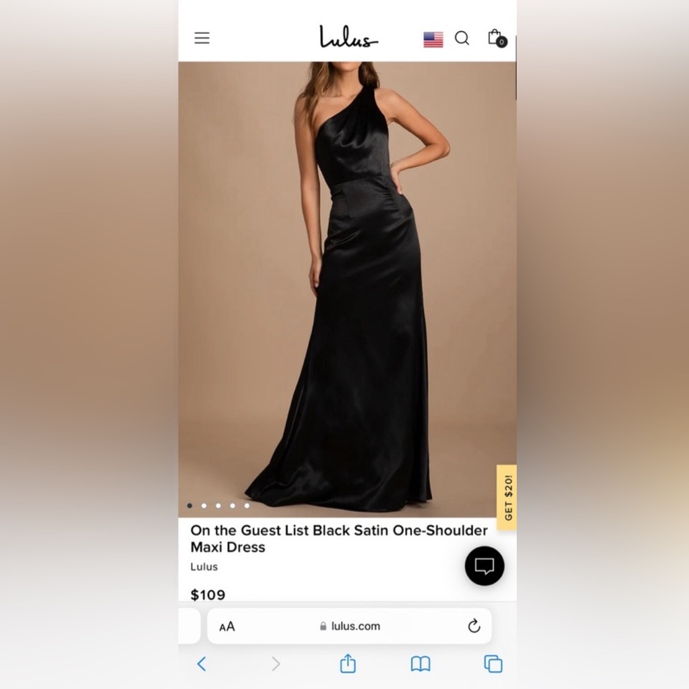 LULU’S Satin One Shoulder Maxi Dress